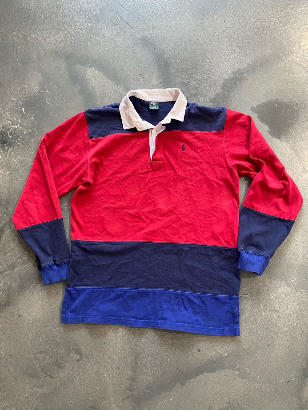 Vintage Polo Ralph Lauren Long Sleeve Rugby Shirt Sz XL ( Like Sz M/L) Mens